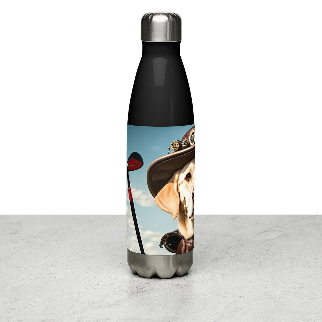 Stainless steel water bottle-Labrador Retriever Golfer V20