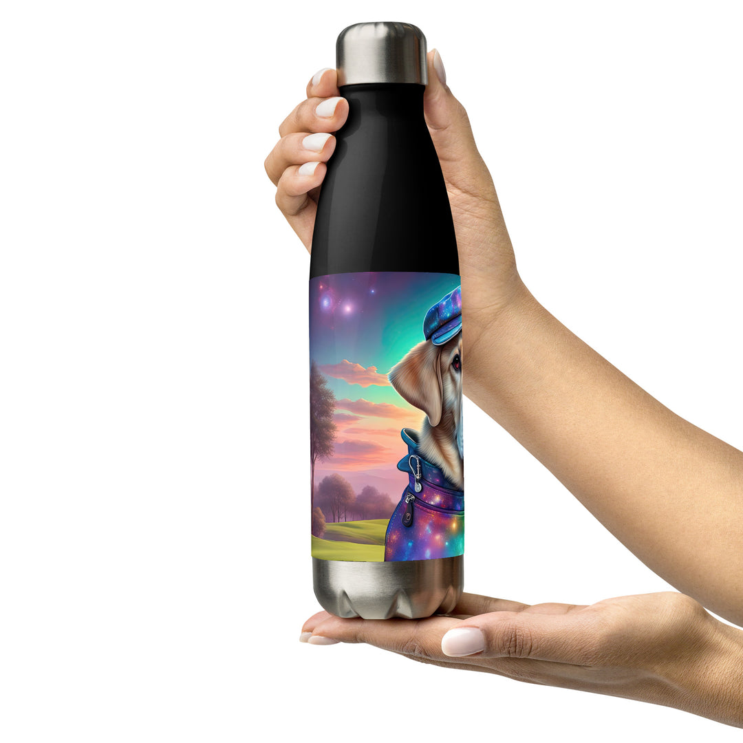 Stainless steel water bottle-Labrador Retriever Golfer V21