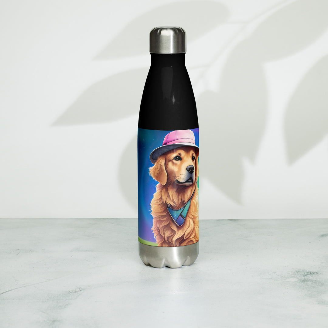 Golden Retriever Golfer- Stainless steel water bottle v2