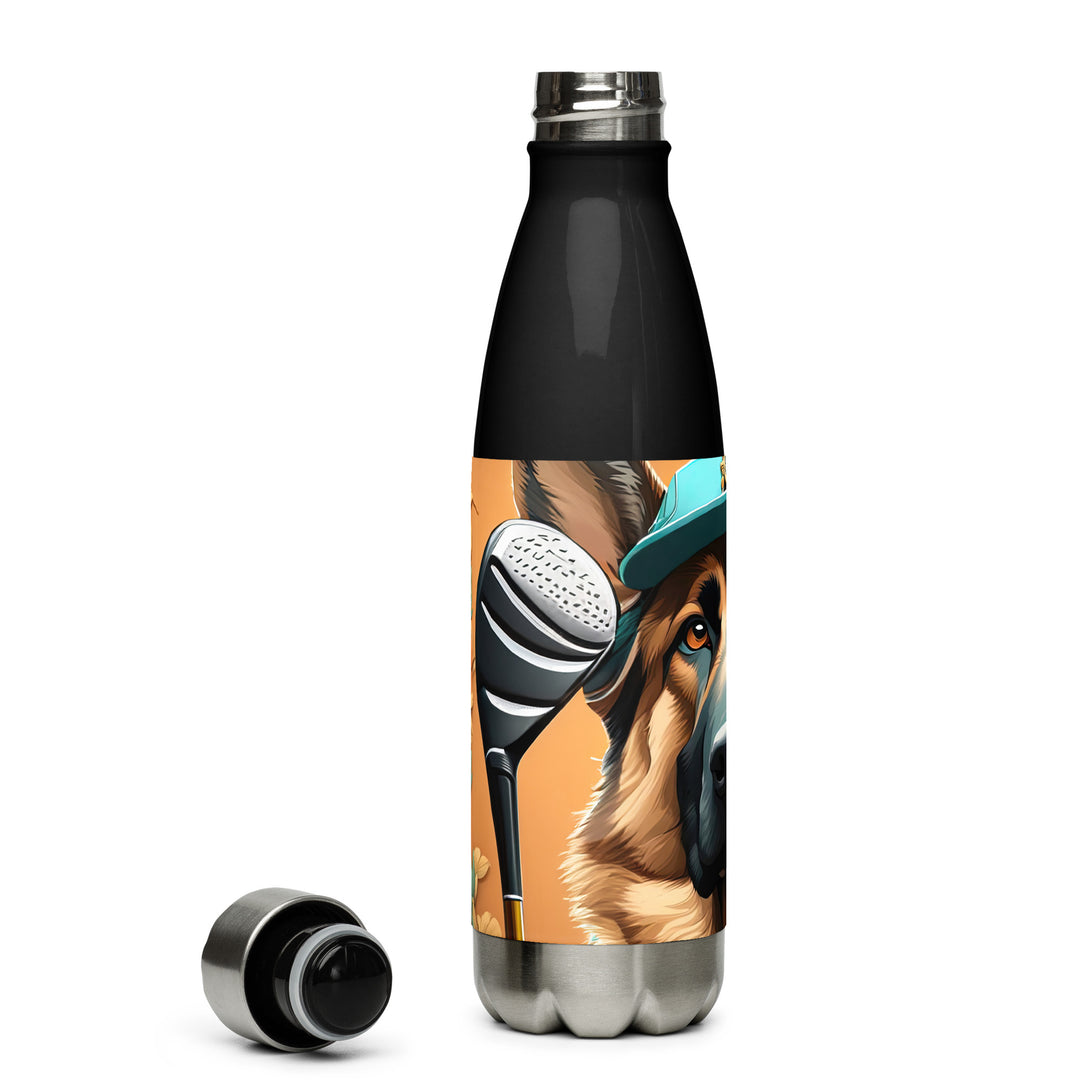 German Shepherd Golfer- Stainless Steel Water Bottle