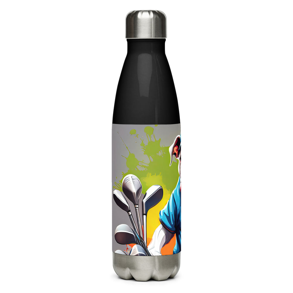 Bulldog Golfer- Stainless Steel Water Bottle v3