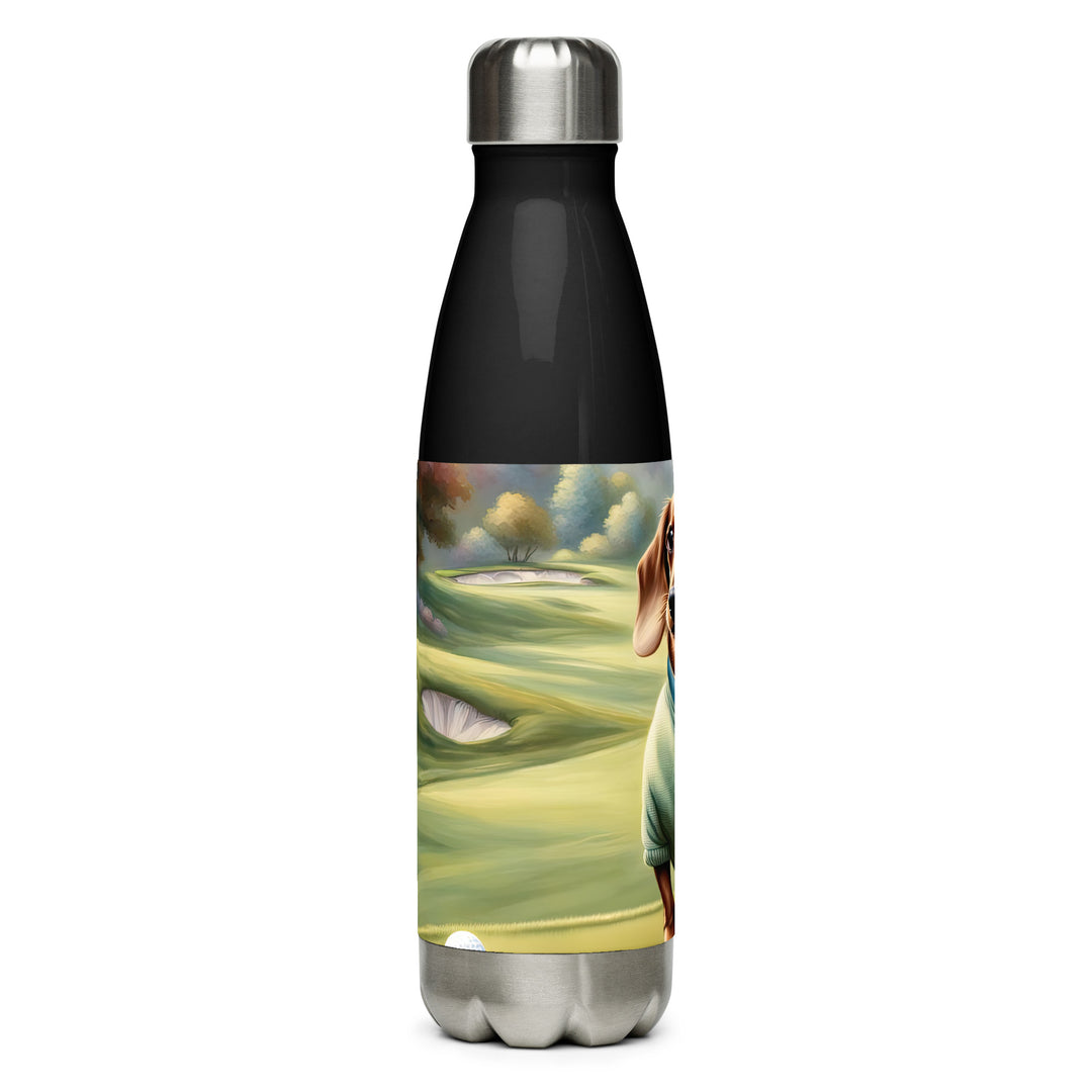 Dachshund Golfer- Stainless Steel Water Bottle