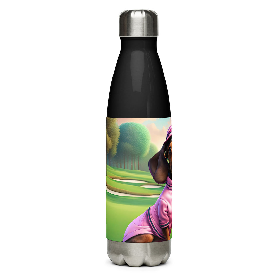 Dachshund Golfer- Stainless Steel Water Bottle v2