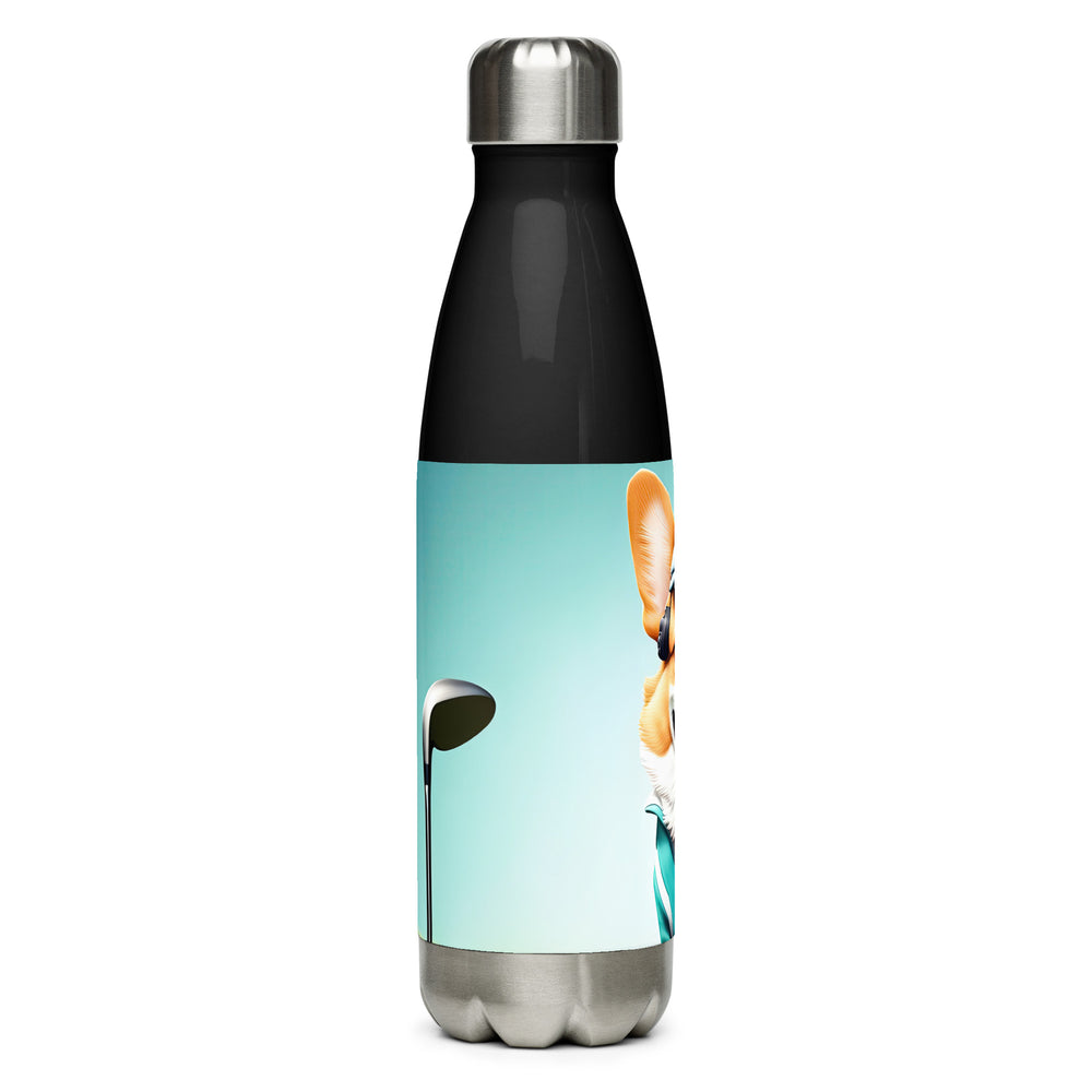 Pembroke Welsh Corgi Golfer- Stainless Steel Water Bottle