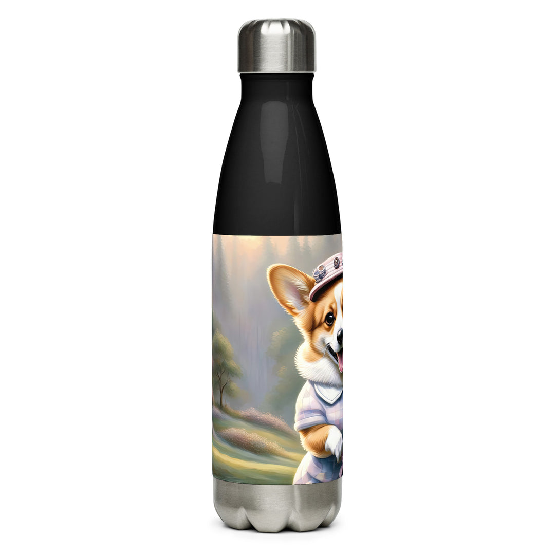 Pembroke Welsh Corgi Golfer- Stainless Steel Water Bottle v2
