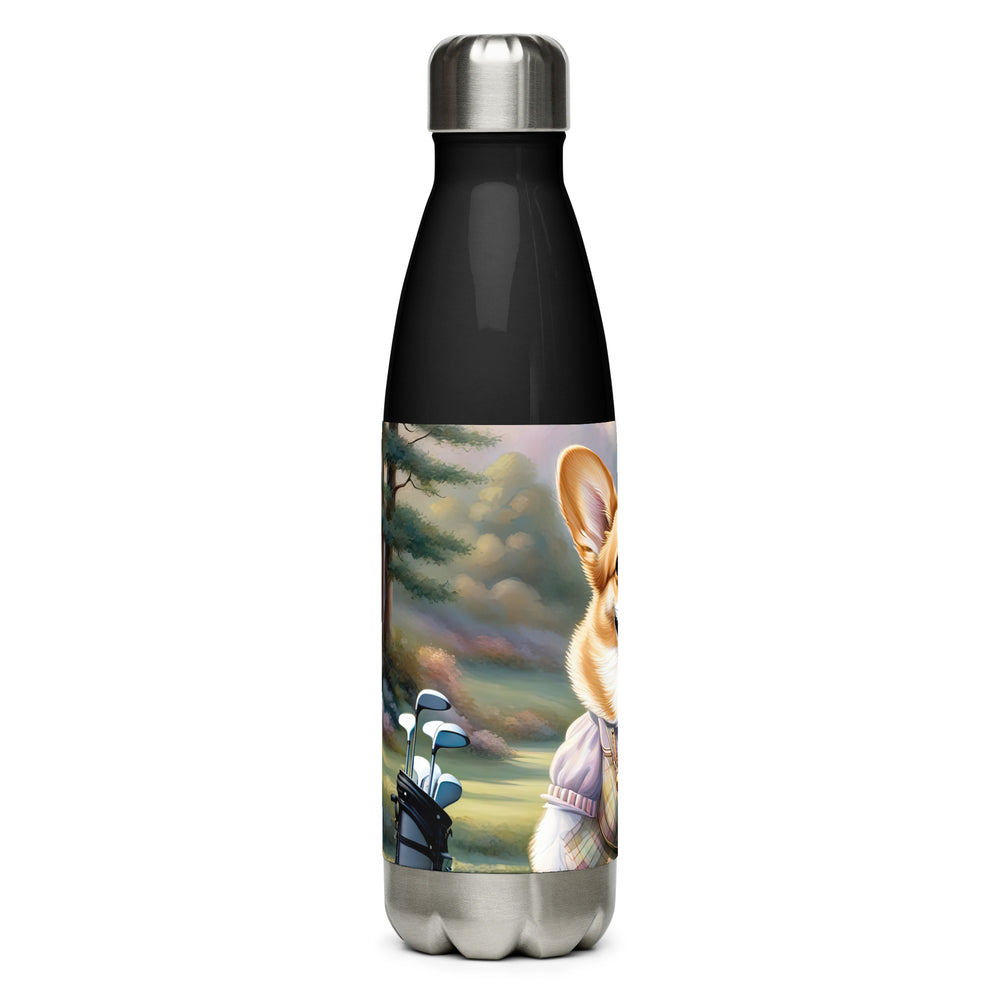 Pembroke Welsh Corgi Golfer- Stainless Steel Water Bottle v3