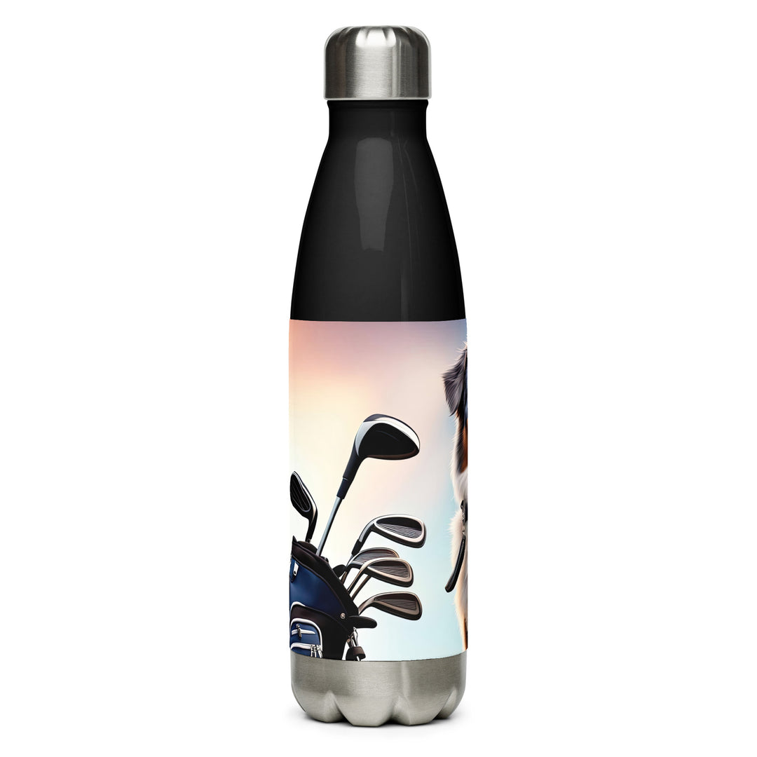 Australian Shepherd Golfer- Stainless steel water bottle