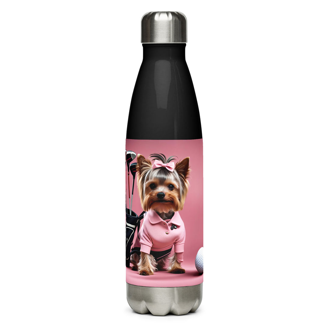 Yorkshire Terrier Golfer- Stainless steel water bottle