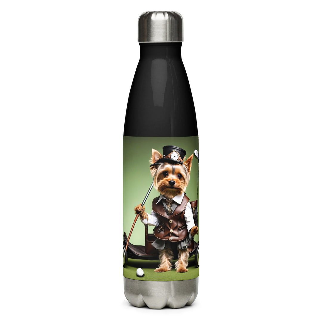 Yorkshire Terrier Golfer- Stainless steel water bottle v4