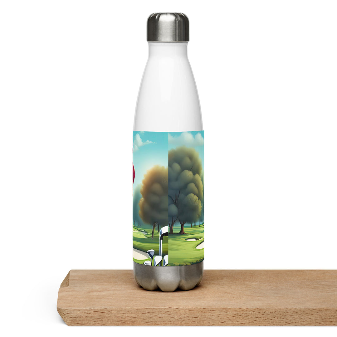 Stainless steel water bottle-Labrador Retriever Golfer V9