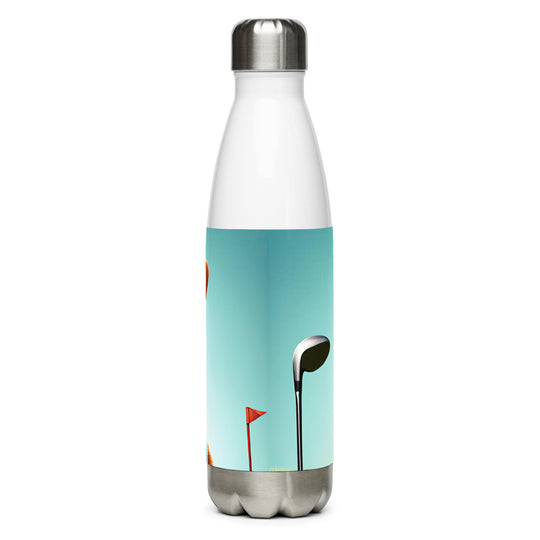 Pembroke Welsh Corgi Golfer- Stainless Steel Water Bottle
