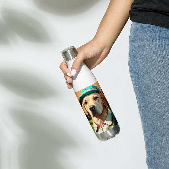 Stainless steel water bottle-Labrador Retriever Golfer V14