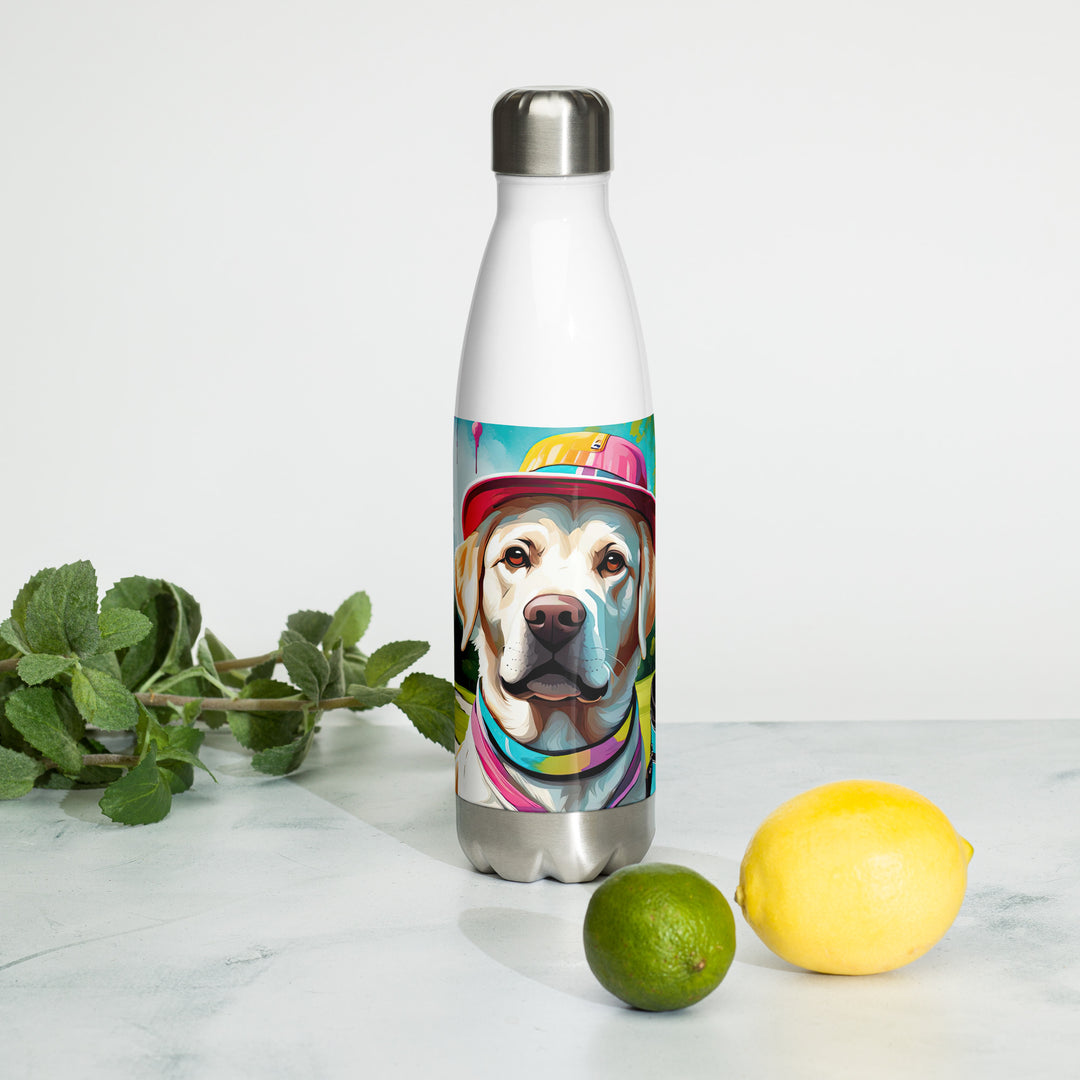 Stainless steel water bottle-Labrador Retriever Golfer V15