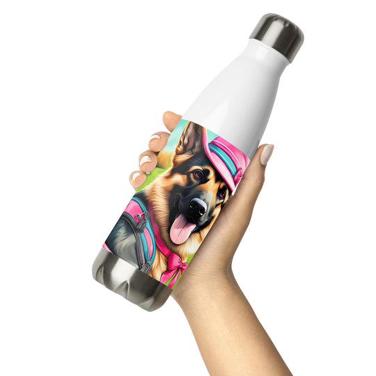 German Shepherd Golfer- Stainless Steel Water Bottle v2