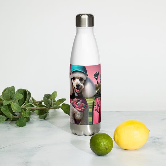 Poodle Golfer- Stainless steel water bottle v5