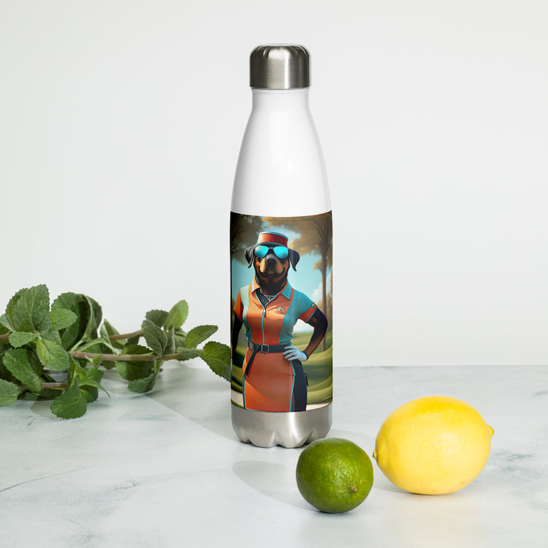 Rottweiler Golfer- Stainless steel water bottle v4