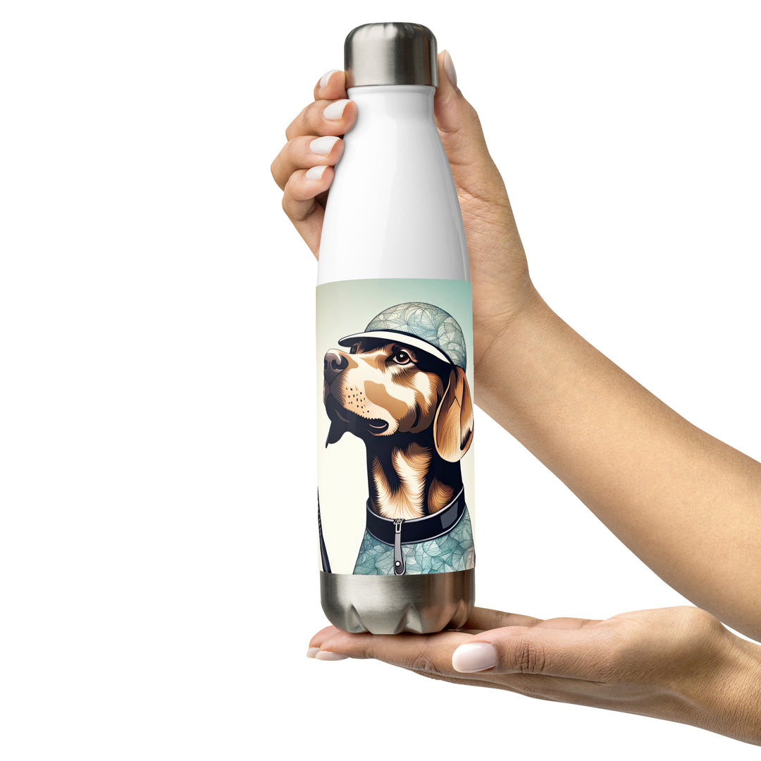 Stainless steel water bottle-Labrador Retriever Golfer V8