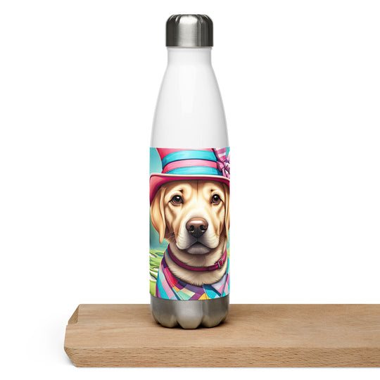 Stainless steel water bottle-Labrador Retriever Golfer V9