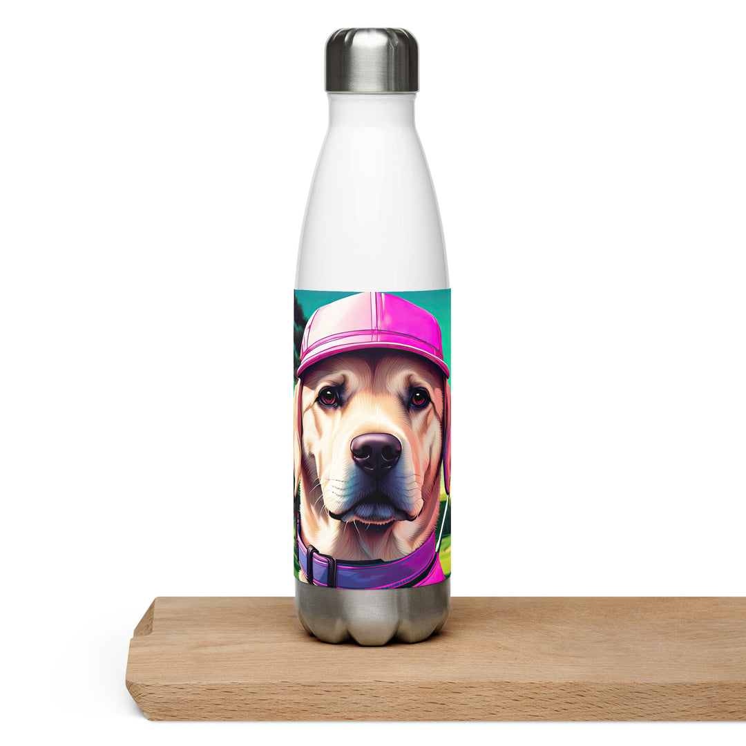 Stainless steel water bottle-Labrador Retriever Golfer V16