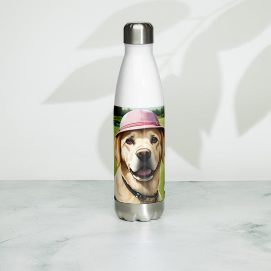 Stainless steel water bottle-Labrador Retriever Golfer V19