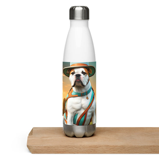 American Bulldog Golfer- Stainless steel water bottle v2