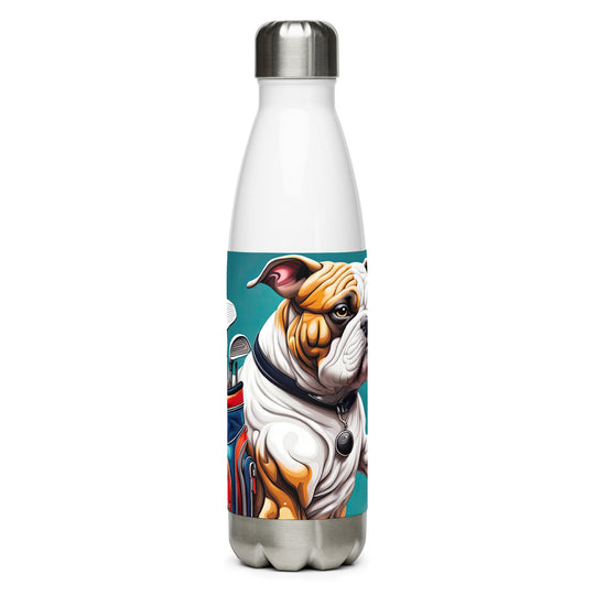 Bulldog Golfer- Stainless Steel Water Bottle