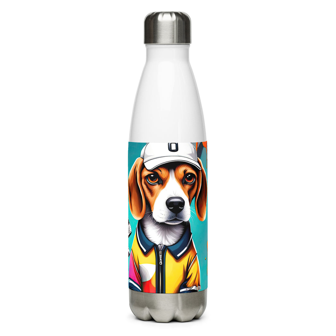 Beagle Golfer- Stainless Steel Water Bottle v4