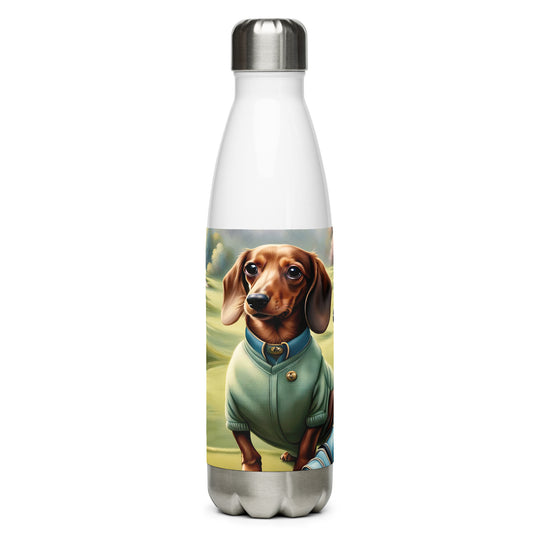 Dachshund Golfer- Stainless Steel Water Bottle