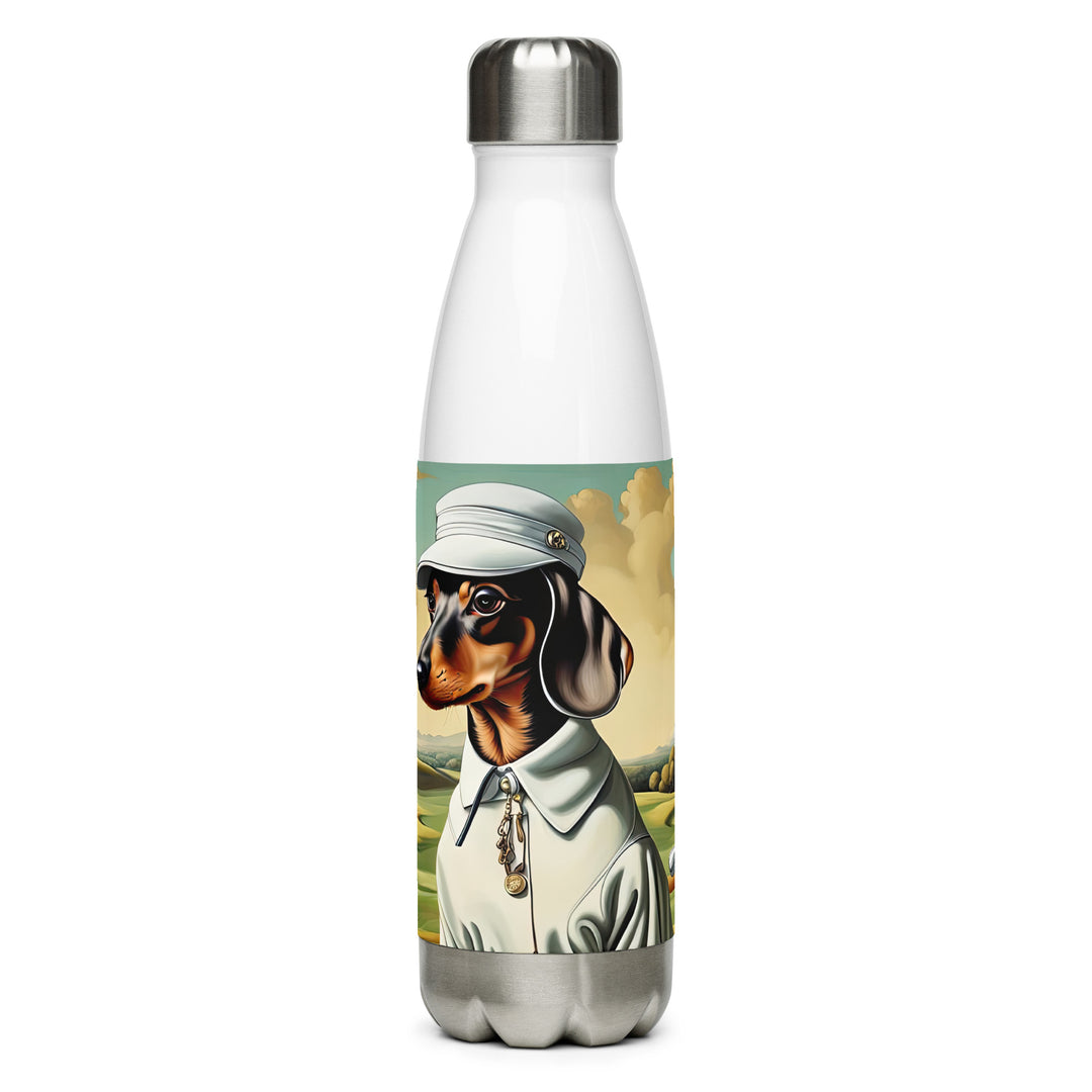 Dachshund Golfer- Stainless Steel Water Bottle v3