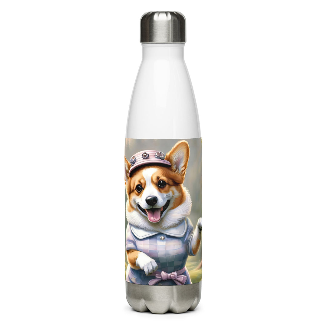 Pembroke Welsh Corgi Golfer- Stainless Steel Water Bottle v2