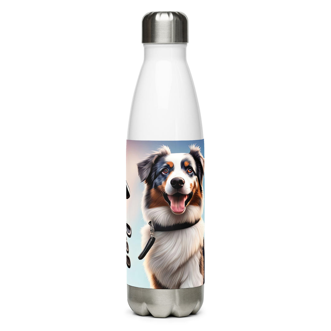 Australian Shepherd Golfer- Stainless steel water bottle