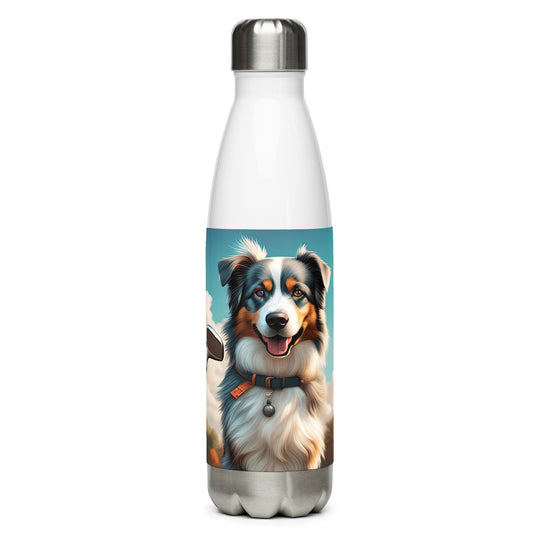 Australian Shepherd Golfer- Stainless steel water bottle v2