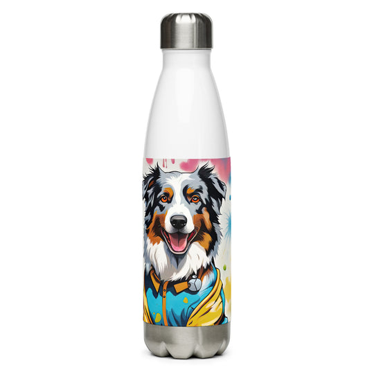 Australian Shepherd Golfer- Stainless steel water bottle v3