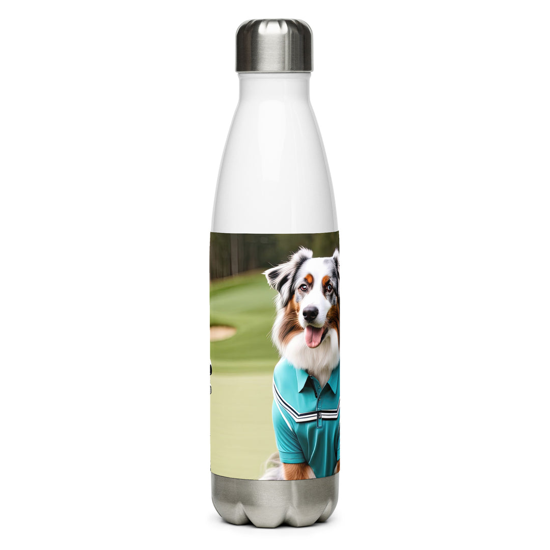 Australian Shepherd Golfer- Stainless steel water bottle v4