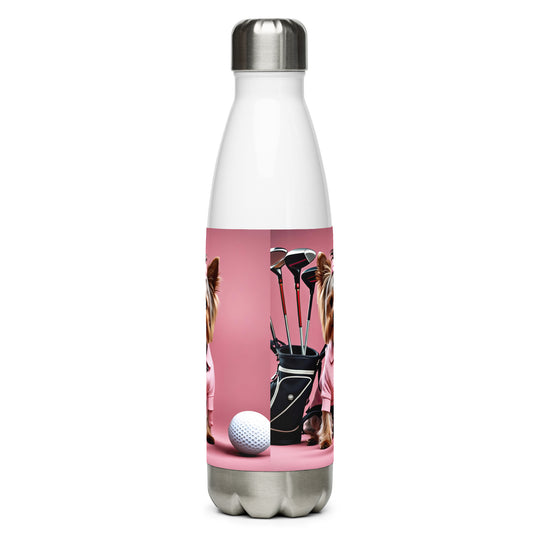 Yorkshire Terrier Golfer- Stainless steel water bottle