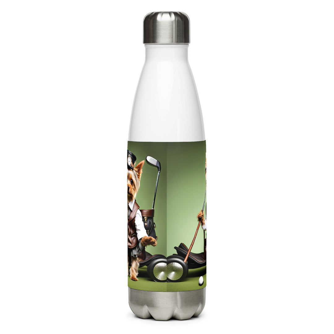 Yorkshire Terrier Golfer- Stainless steel water bottle v4