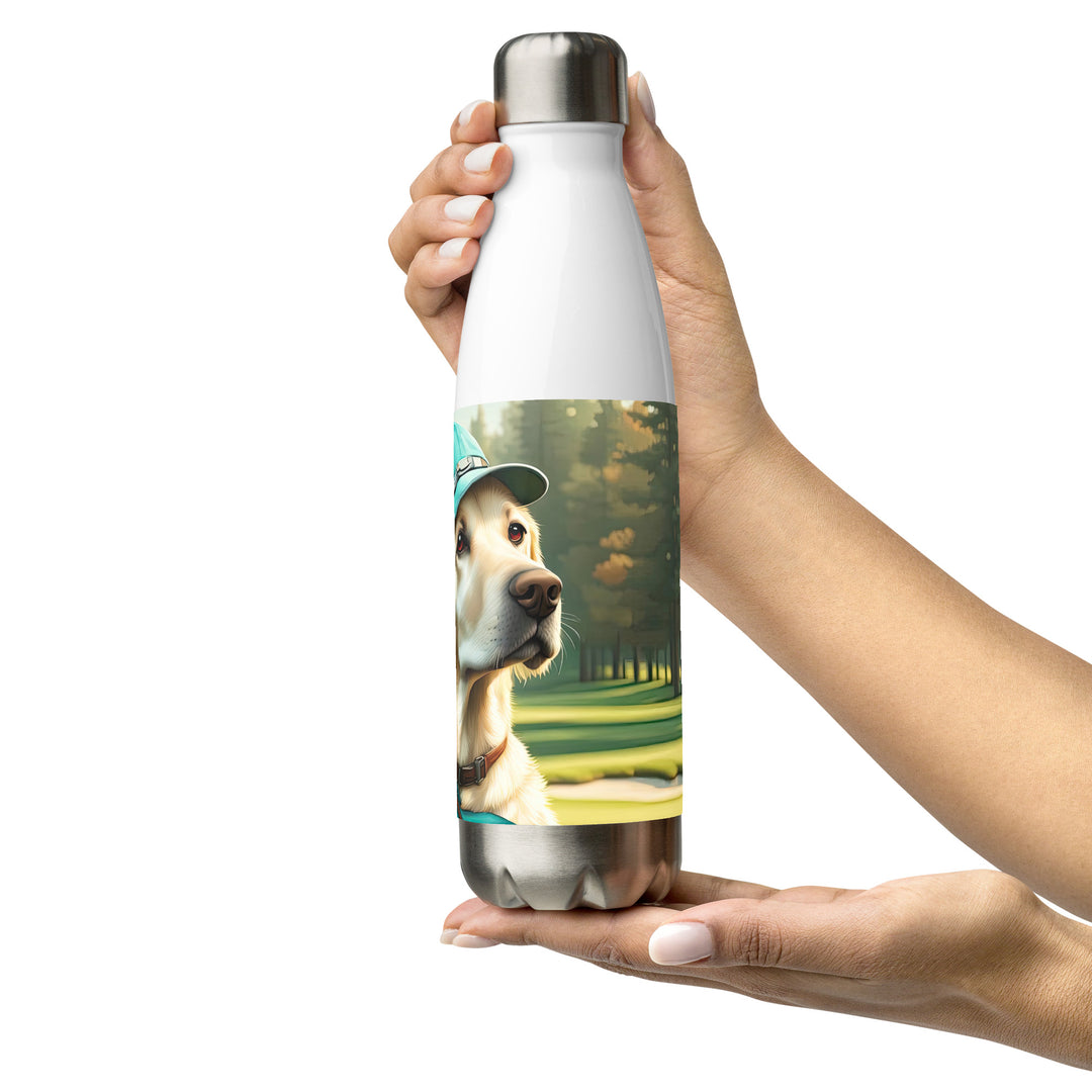 Stainless steel water bottle-Labrador Retriever Golfer V10