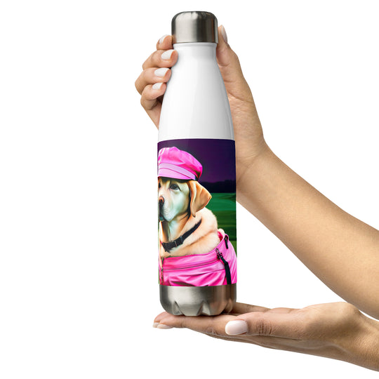 Stainless steel water bottle-Labrador Retriever Golfer V17