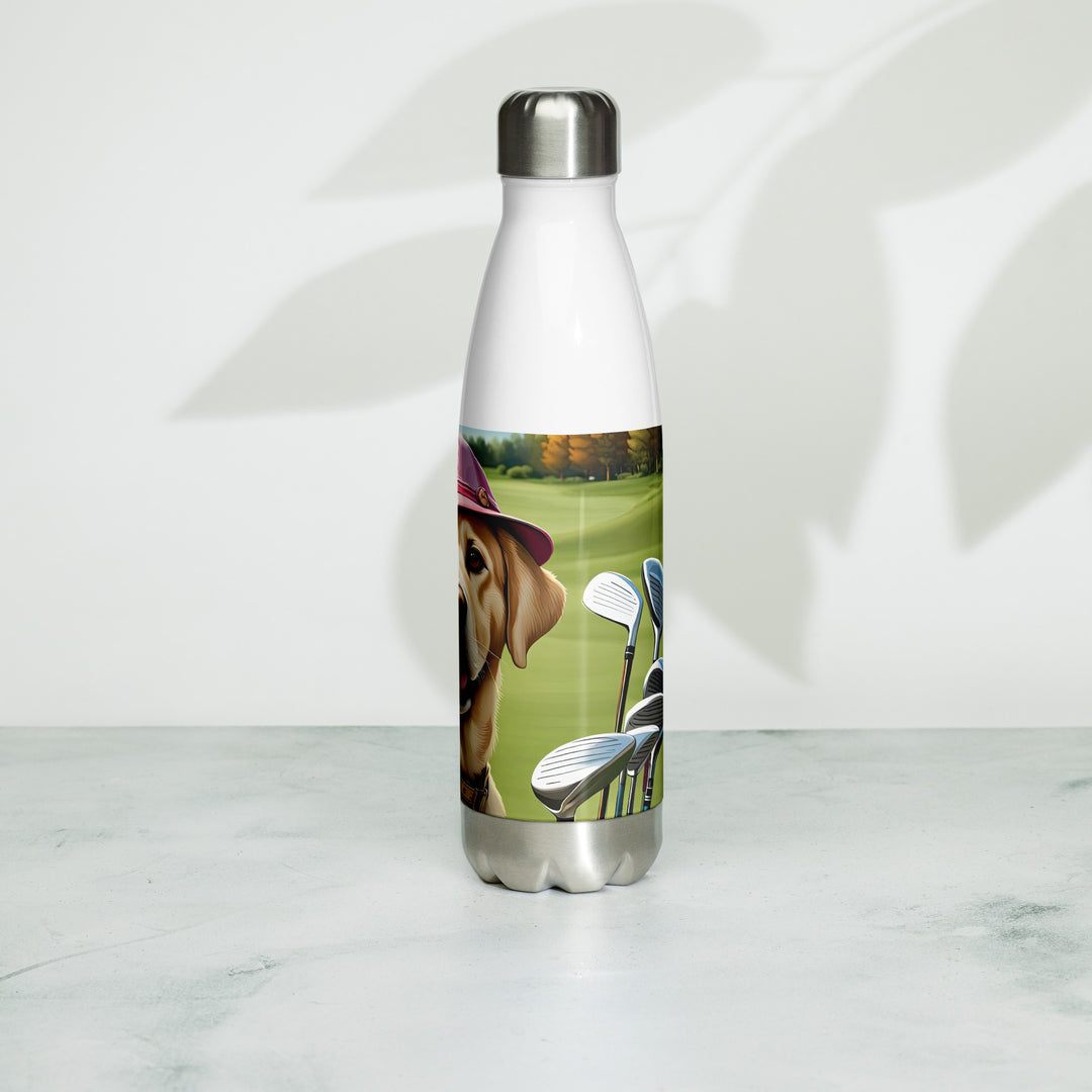 Stainless steel water bottle-Labrador Retriever Golfer V19