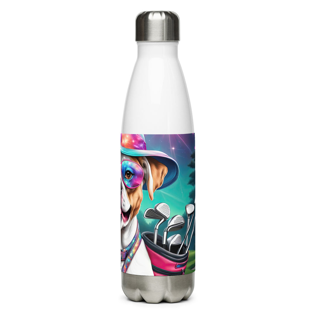 American Bulldog Golfer- Stainless steel water bottle v4