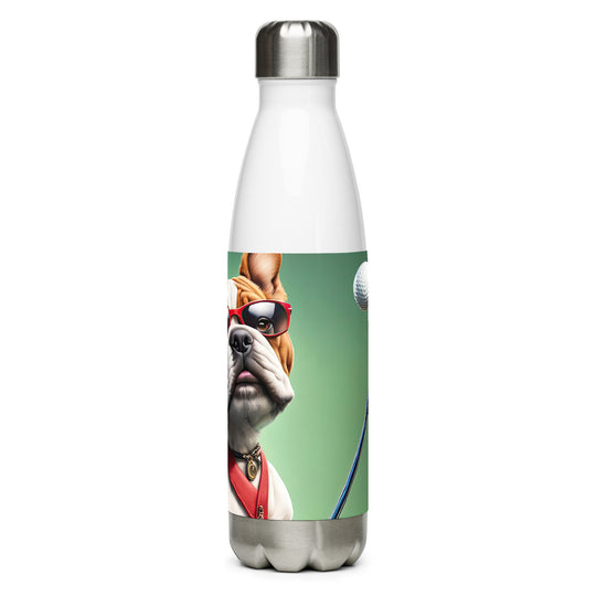 Bulldog Golfer- Stainless Steel Water Bottle v2