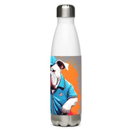 Bulldog Golfer- Stainless Steel Water Bottle v3