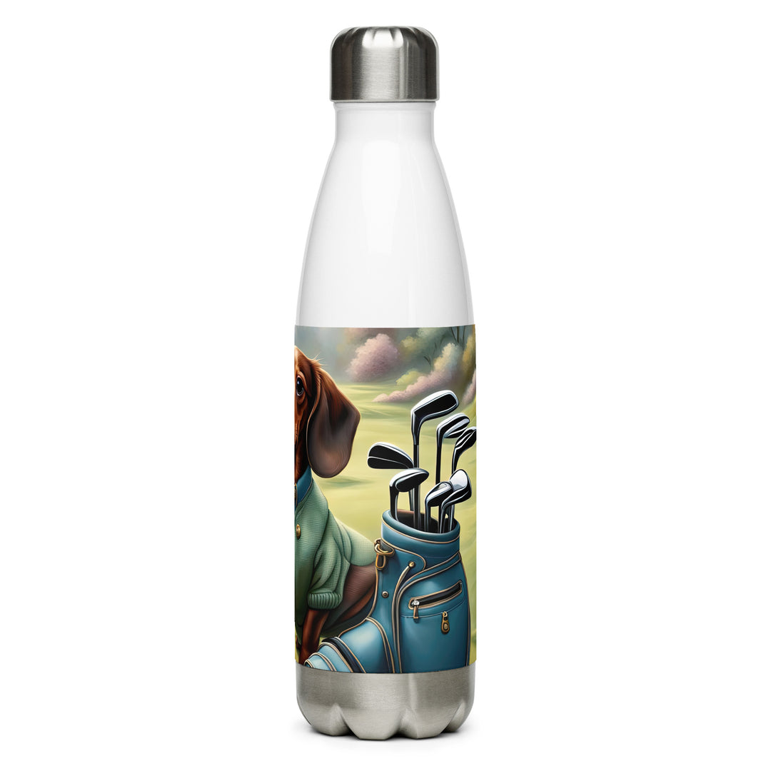 Dachshund Golfer- Stainless Steel Water Bottle