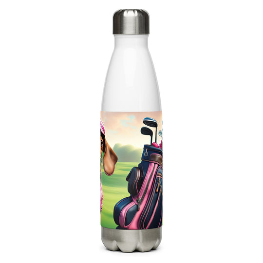 Dachshund Golfer- Stainless Steel Water Bottle v2