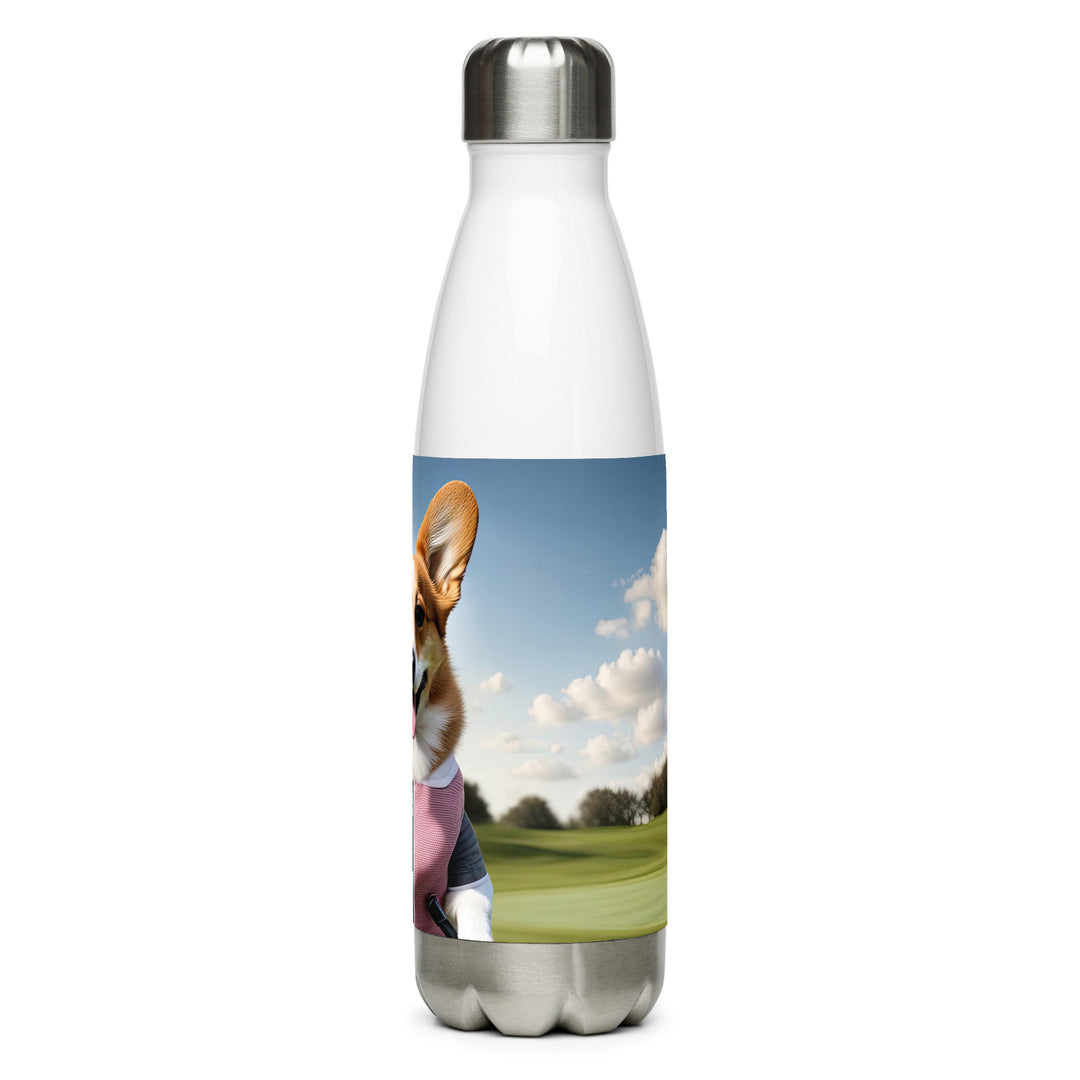 Pembroke Welsh Corgi Golfer- Stainless Steel Water Bottle v5