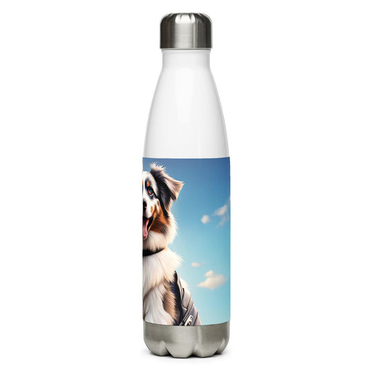 Australian Shepherd Golfer- Stainless steel water bottle