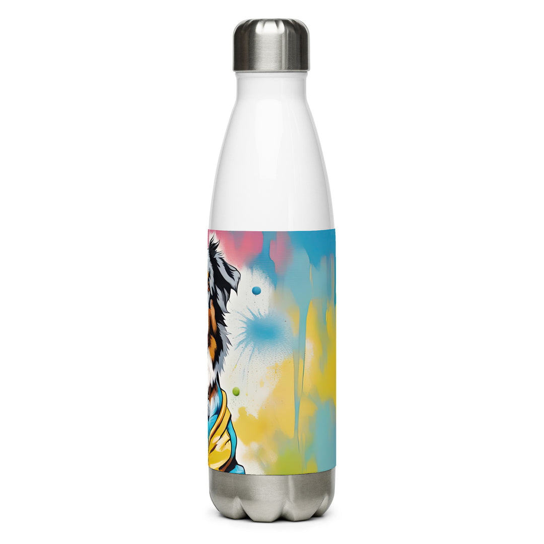 Australian Shepherd Golfer- Stainless steel water bottle v3