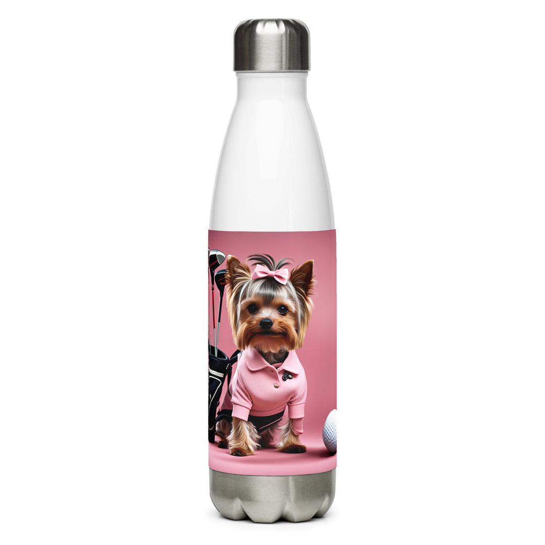 Yorkshire Terrier Golfer- Stainless steel water bottle