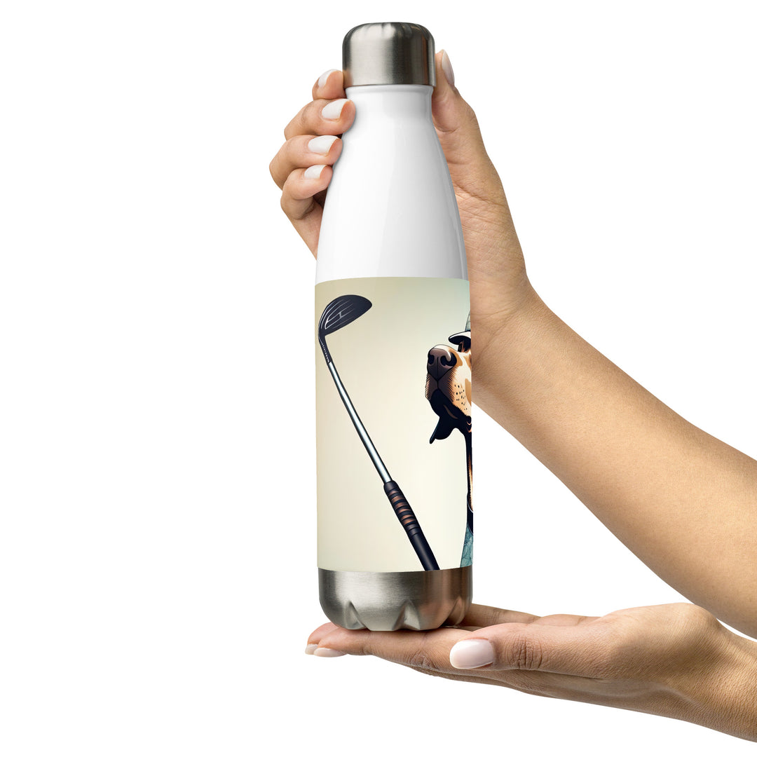 Stainless steel water bottle-Labrador Retriever Golfer V8