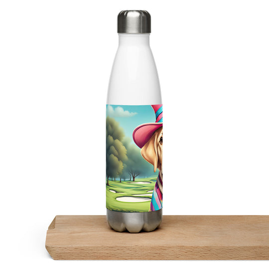 Stainless steel water bottle-Labrador Retriever Golfer V9